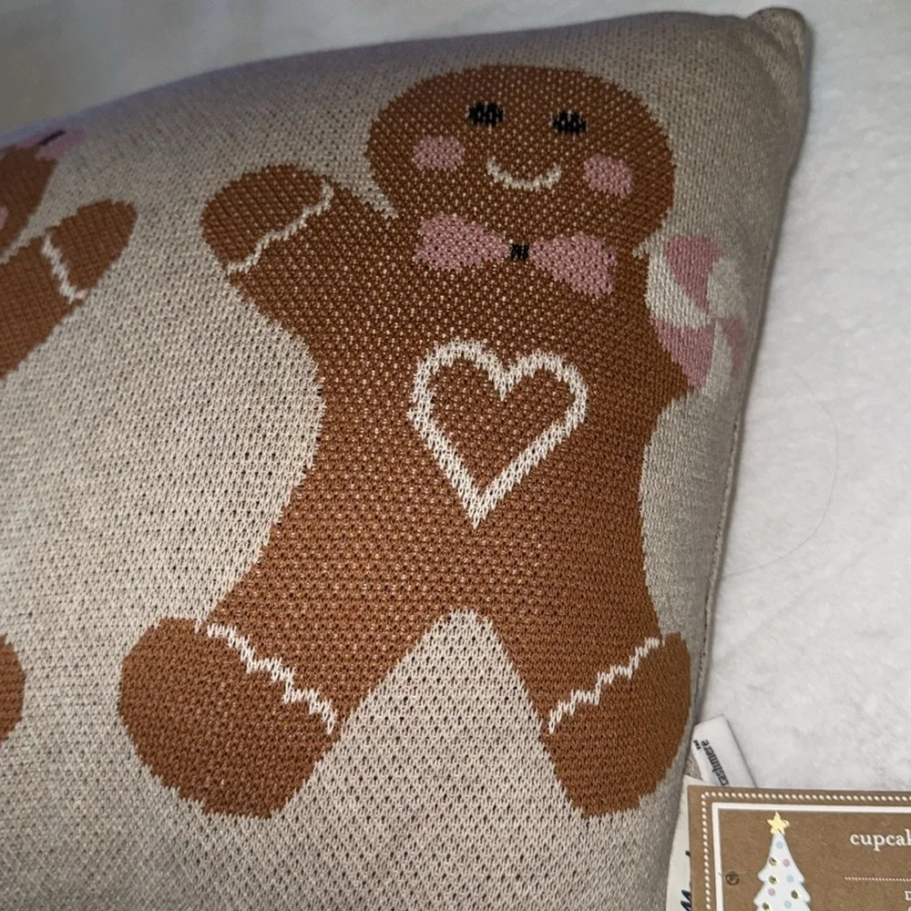 Cupcakes and Cashmere Christmas Gingerbread Man Pillow Large 23